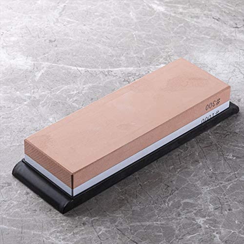 Shun Combination Whetstone for Knife Sharpening, 300 and 1000 Grit, DM0708, 6", Light Gray