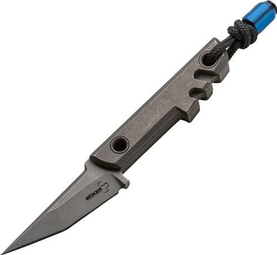 Boker Plus 02BO230 Mini Slik Tanto Knife with 2-1/2 in. Straight Edge Blade, Grey