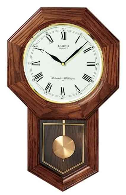 Seiko CHIME SCHOOLHOUSE WALL WITH PENDULUM QXH102BC