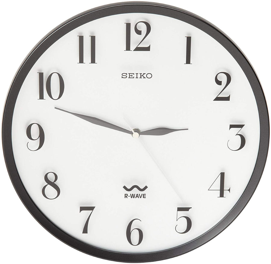 Seiko R-Wave Wall Clock Black Metallic Case QXR131SLH