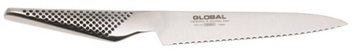 Global GS-14 6 Silver Serrated Utility, 15cm , Scallop Knife