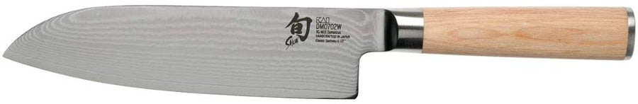 Shun DM0702W Classic Blonde 7” Santoku Knife, Blonde PakkaWood Handle, Full Tang VG-MAX Blade