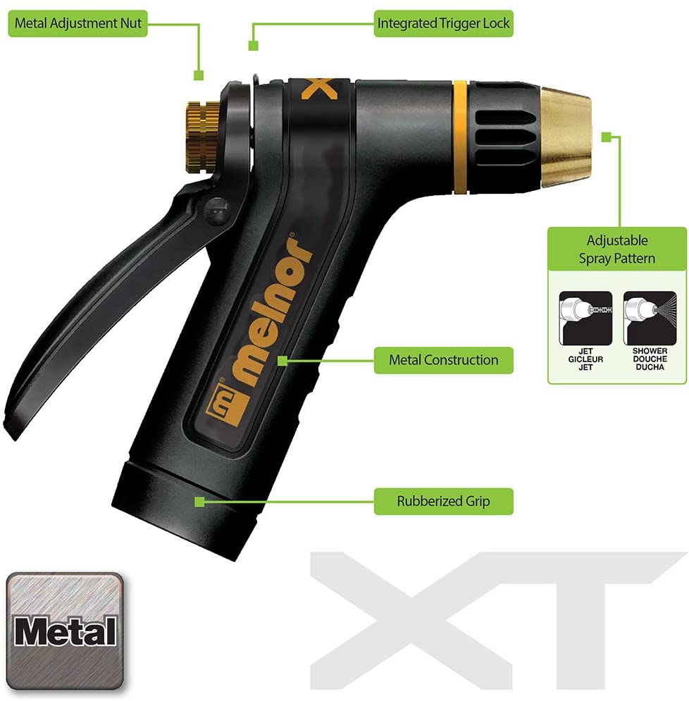 Melnor XT200 Heavy-Duty Metal Hose Lawn and Garden Sprayer Nozzles, Basic