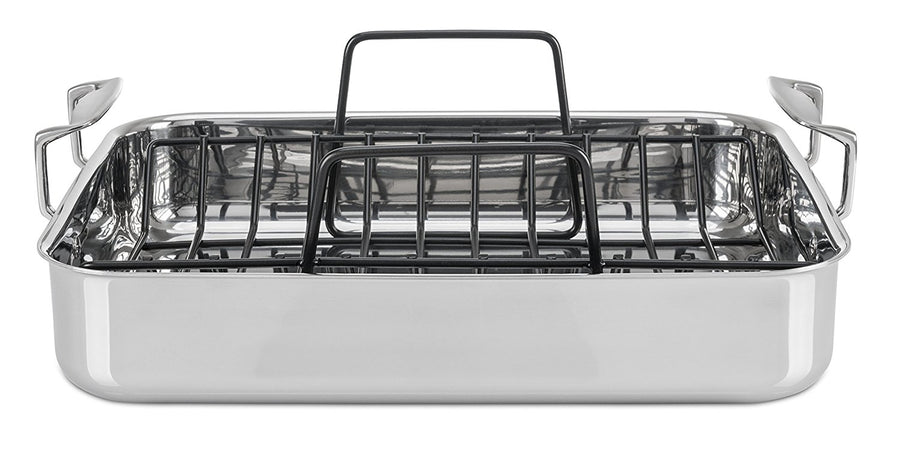 Viking 3-Ply Stainless Steel Roasting Pan with Nonstick Rack, 16 Inch by 13 Inch