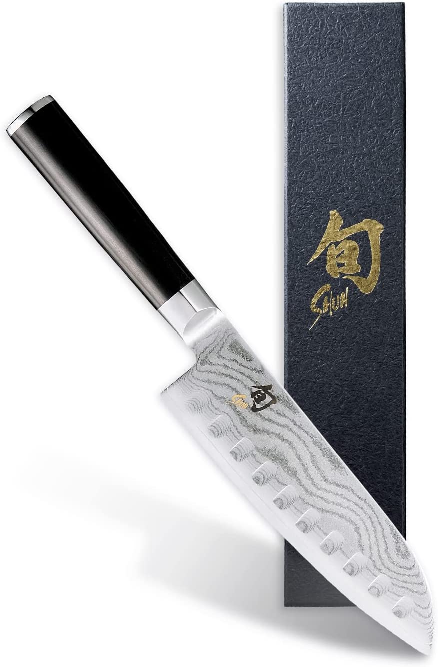 Shun Classic 7” Hollow-Ground Santoku All-Purpose Kitchen Knife DM0718L
