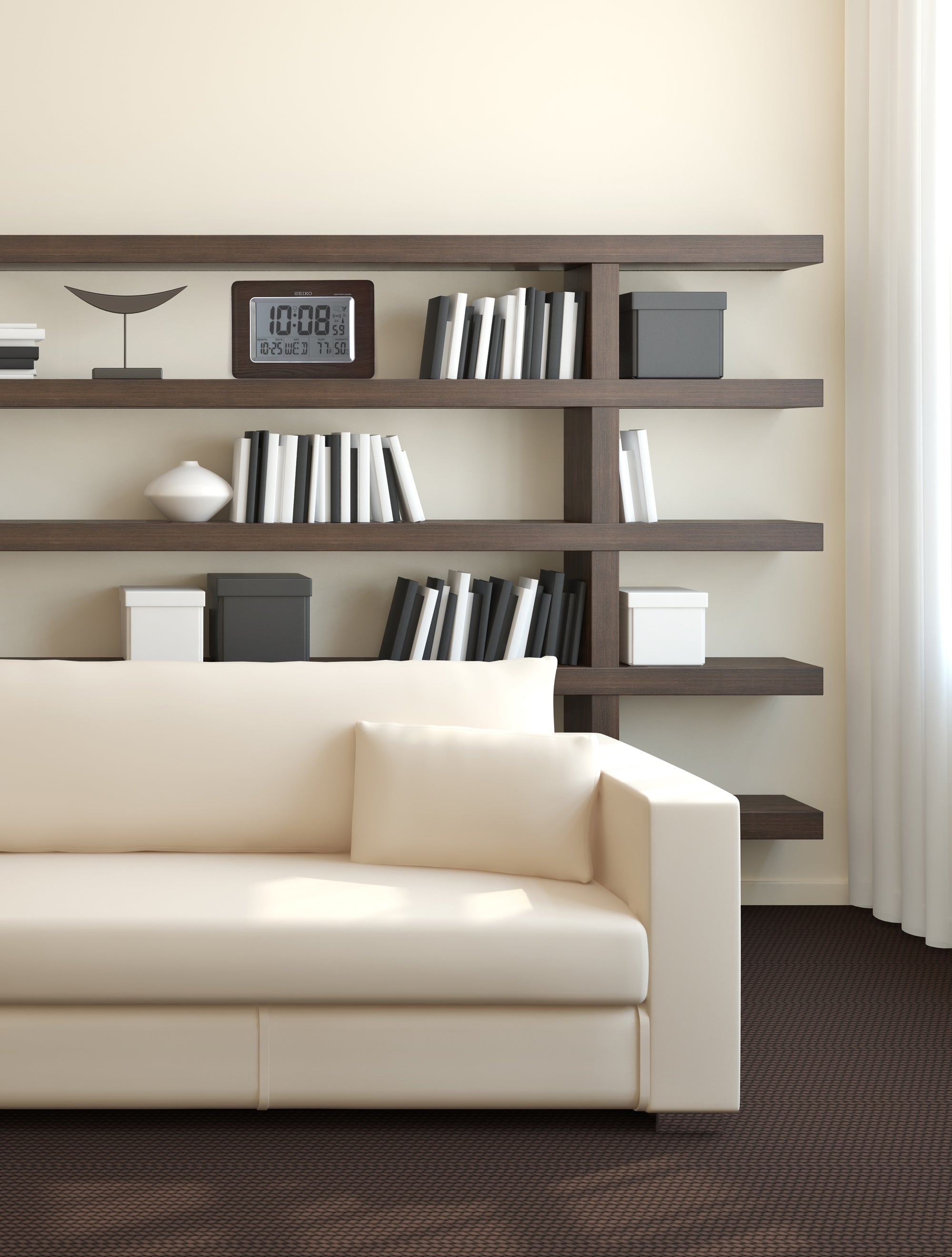 Seiko Everything Digital R WAVE Clock Wooden QHR020BLH - The Luxury ...