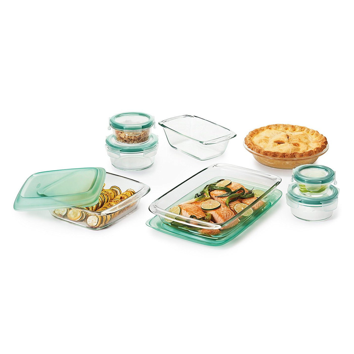 OXO Good Grips 14 Piece Freezer-to-Oven Safe Glass Bake, Serve and Store Set 11182400